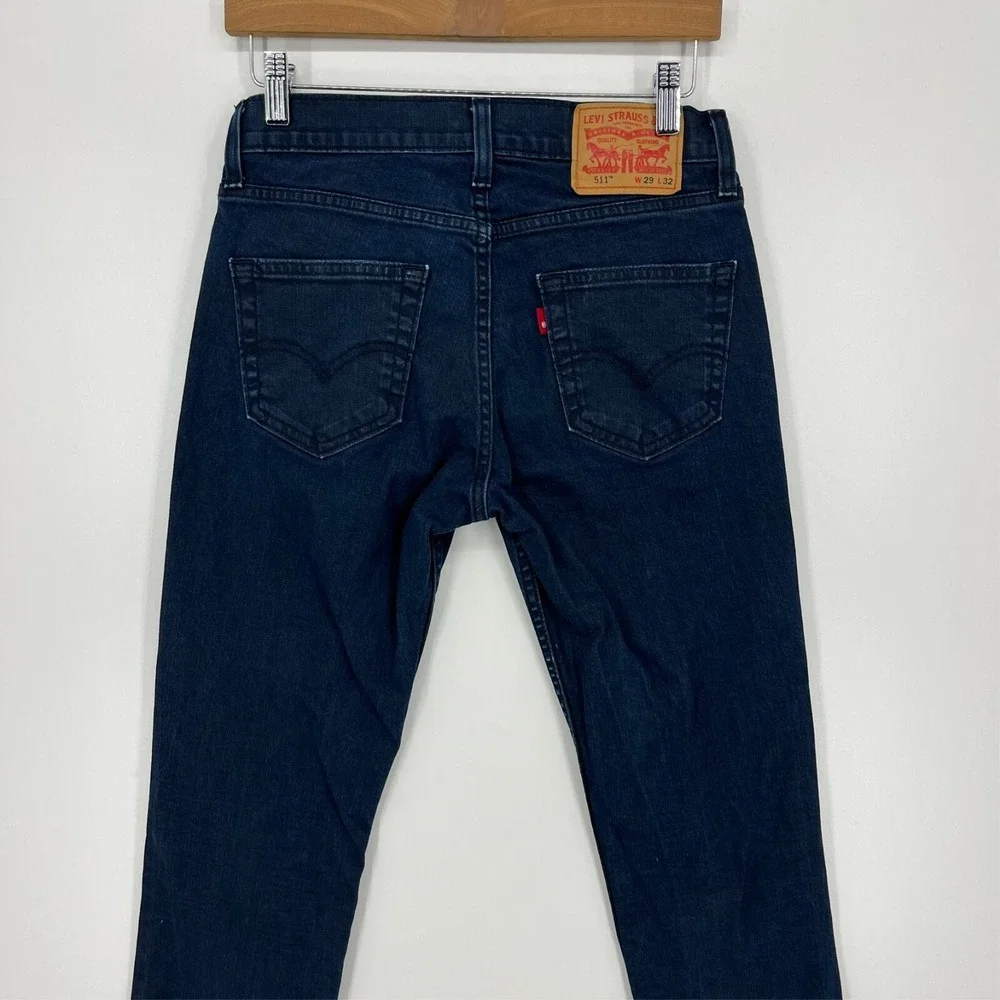 Levis 511 Slim Fit Mens Jeans 29x32 Dark Indigo Wash Stretch Denim 04511-3098